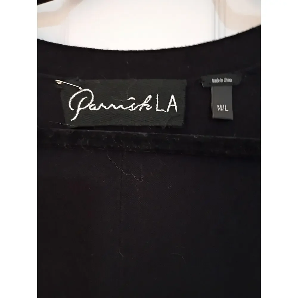 Women's Parrish LA Black & White Cardigan Sweater Size M/L - Picture 4 of 6
